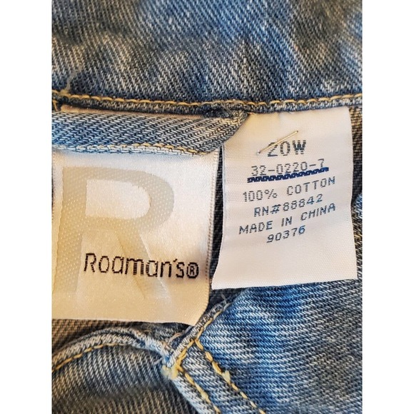 Vintage Roaman's Scallop Blue 100% Cotton Long Sleeve Buttons Front Jacket 20W - Picture 7 of 10